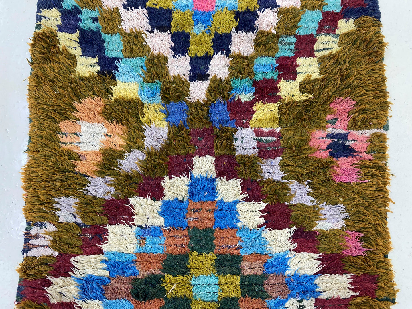 Moroccan vintage runner rug 3x6, handwoven boho runner rug.