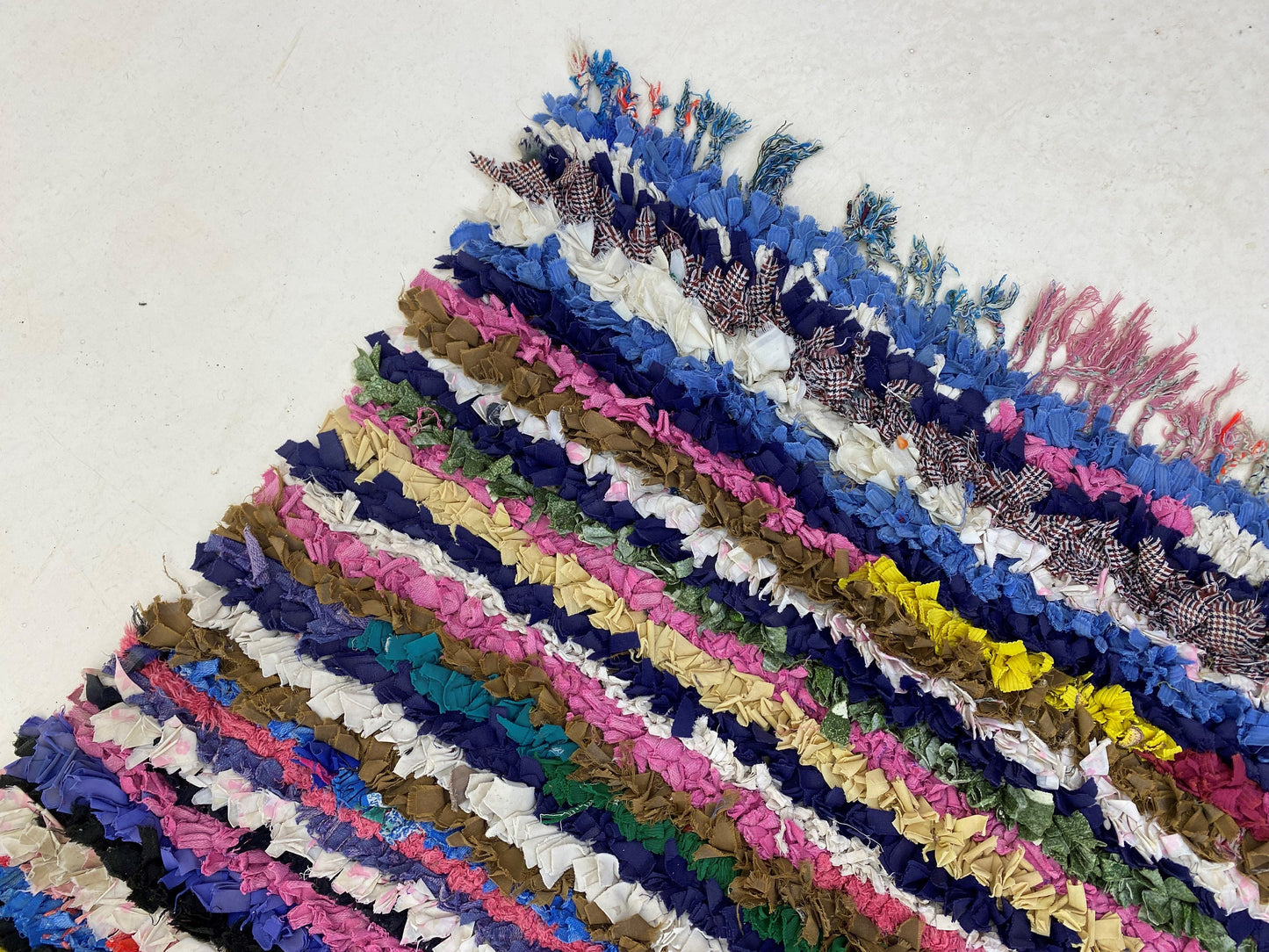 Colorful striped rug runner 4x9, Long Moroccan runner rug.