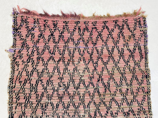 Grid runner rug, Moroccan vintage rug runner 3x9.