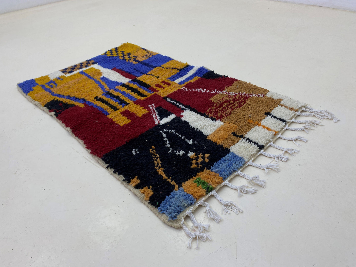 Moroccan Berber Rug Tapestry, Custom-Made colorful Moroccan Rug, handmade kitchen rug.