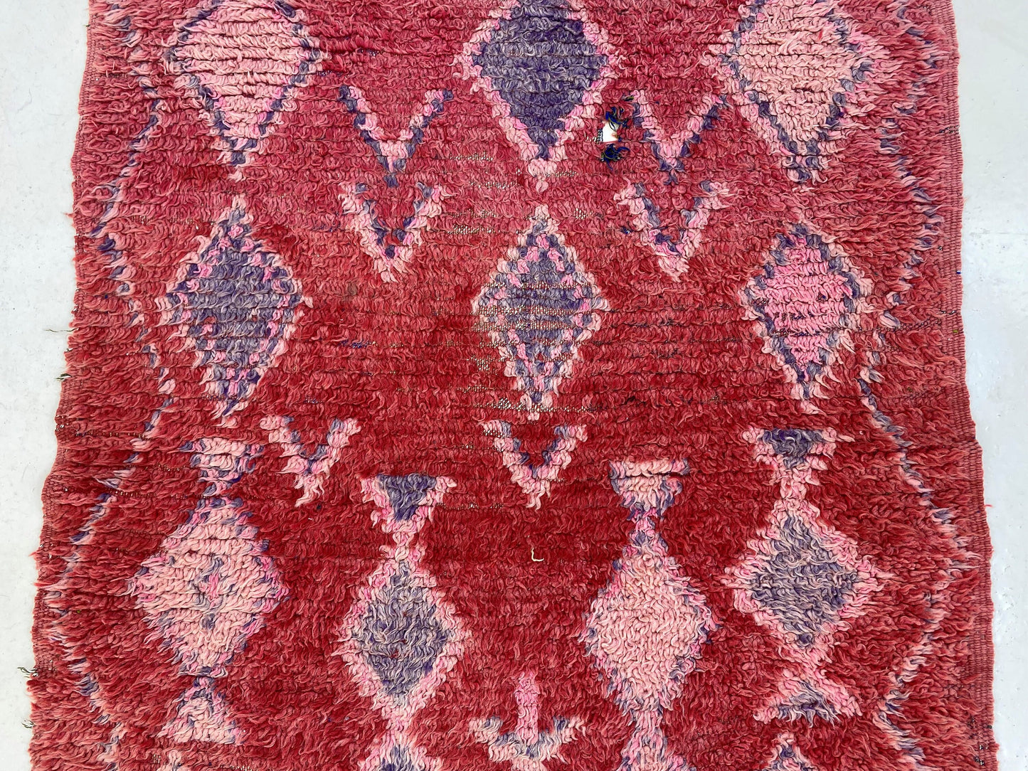 Moroccan red vintage runner rug 4x8, Narrow Berber rug runner.