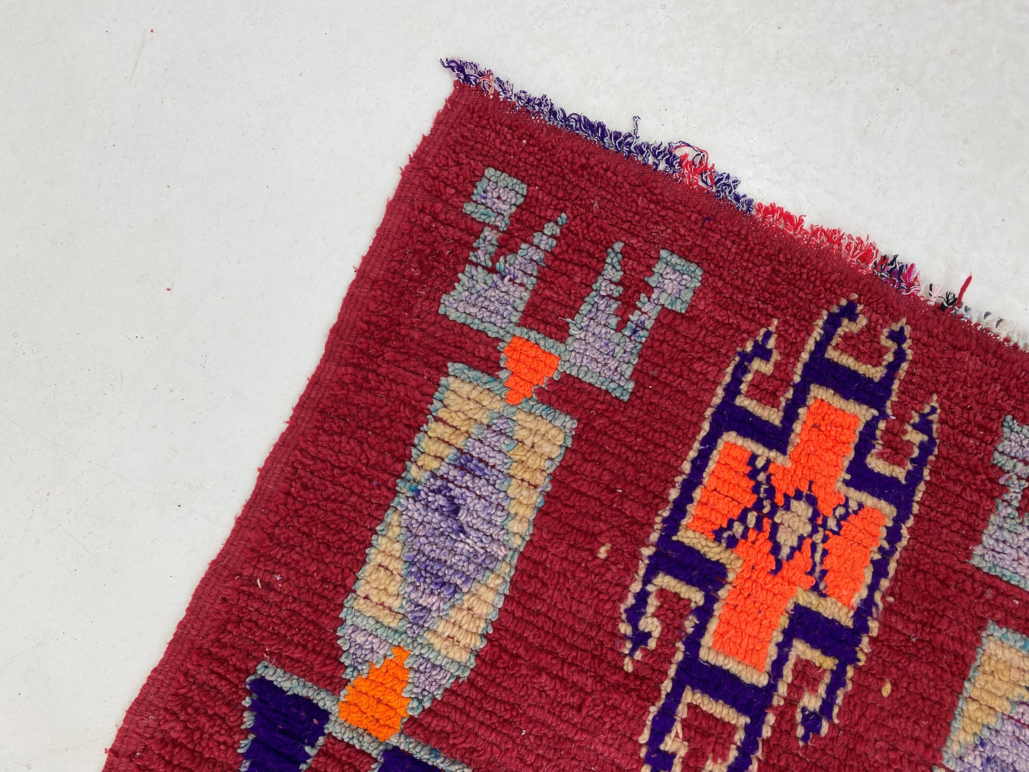 Moroccan vintage Faded Rugs 4x8, hallway Berber Rug.