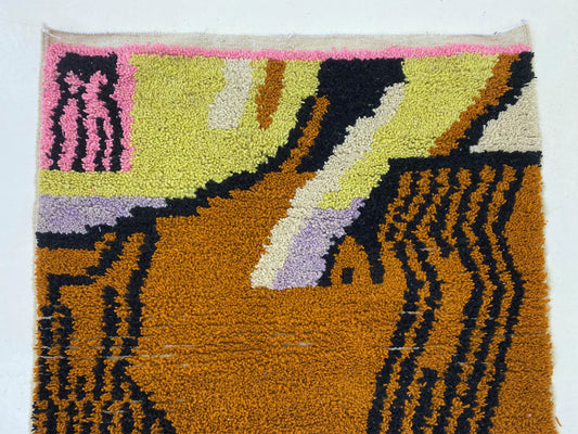 Tapis berbère personnalisé, tapis marocain coloré noué à la main.