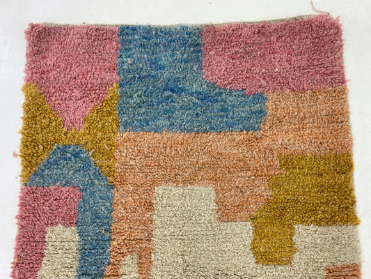 Tapis marocain personnalisé, tapis noué à la main de style bohème coloré.