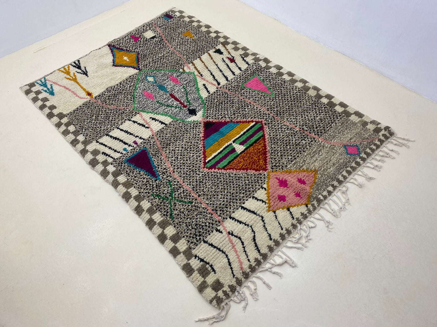 Unique Moroccan Berber Rug, Artisan Crafted Moroccan Treasure, handmade Custom Area Rug.