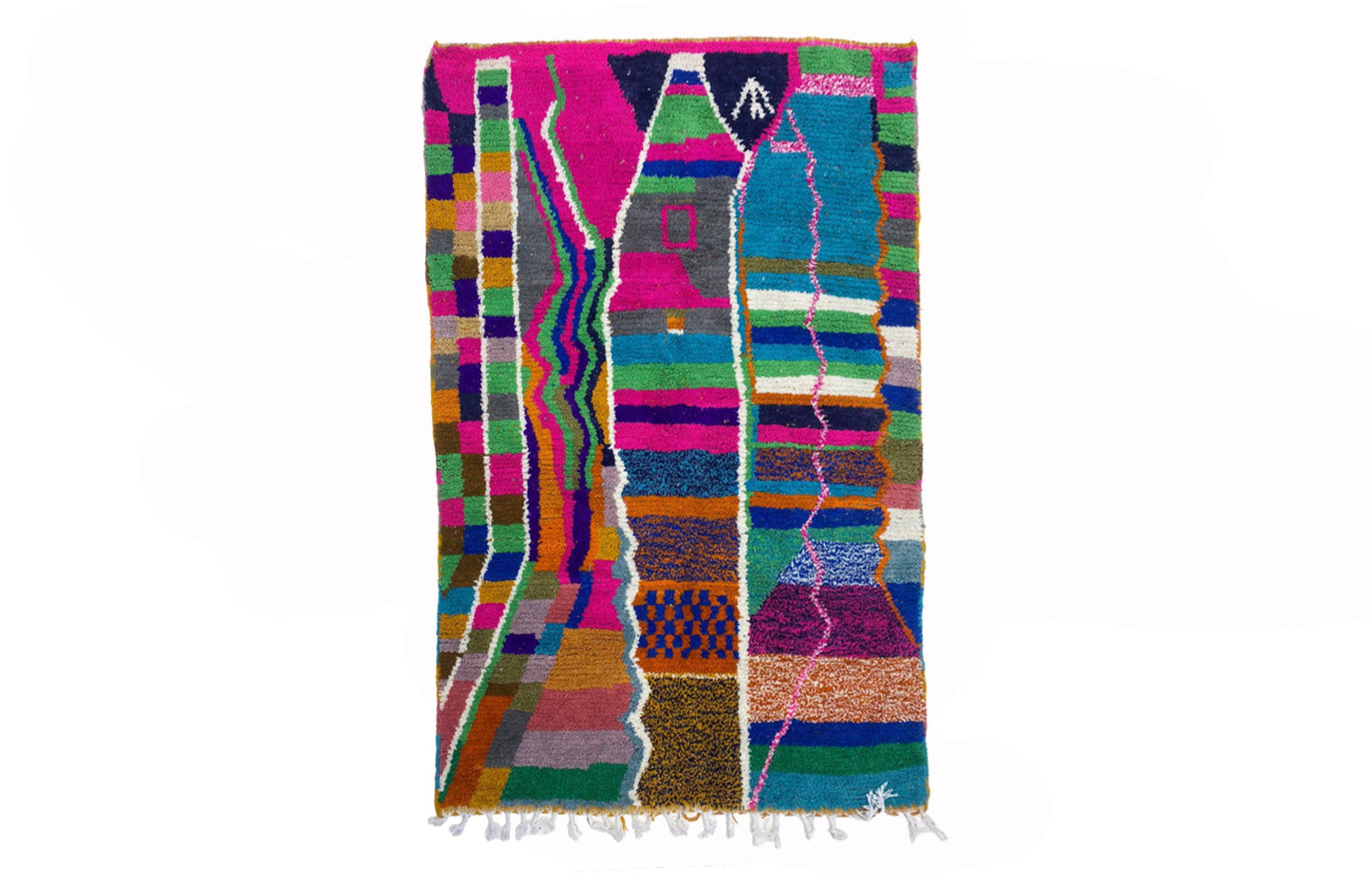 Colorful Moroccan Handmade area Rug, Vibrant Bohemian Home Decor rug.