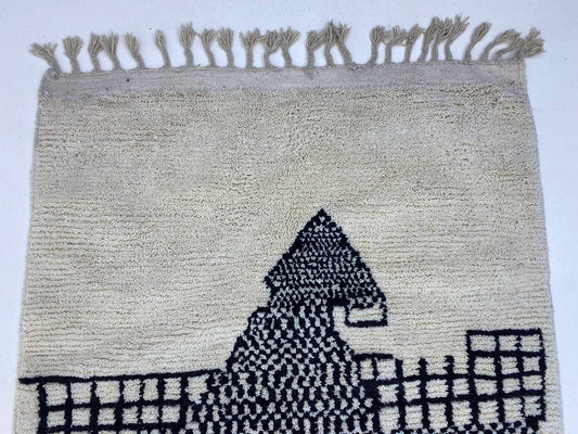 Tapis de cuisine personnalisé, tapis berbère en laine fait main, style marocain.