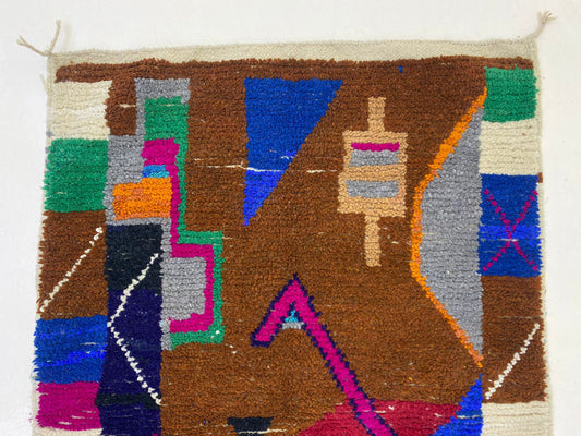 Tapis marocain coloré - Tapis berbère en laine personnalisé, tapis fait main.