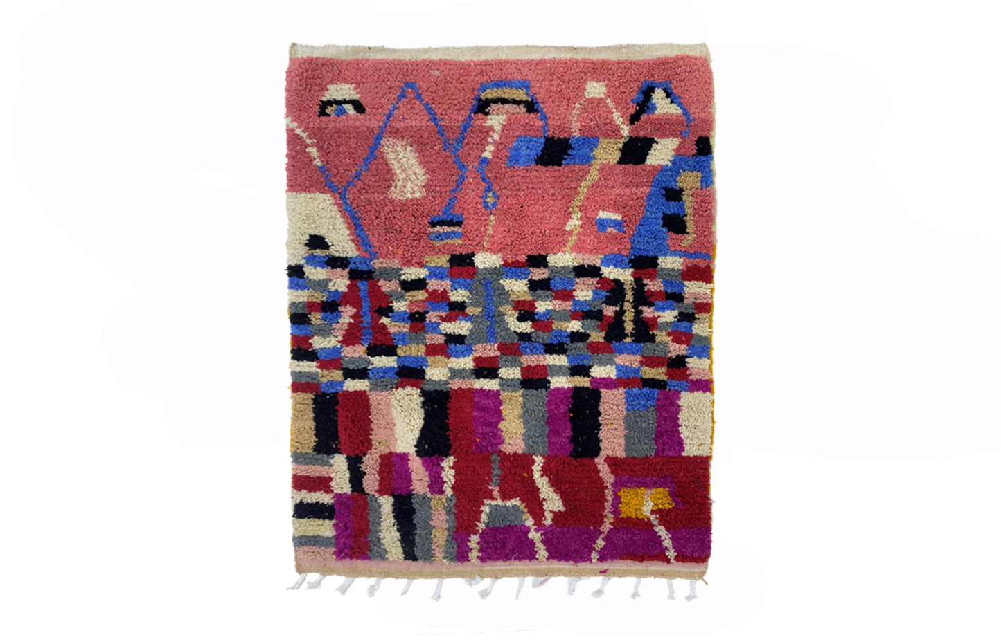 Moroccan rug, Hand knotted Custom rug, Beni Ourain Berber handmade Carpet, wool rug for living room.