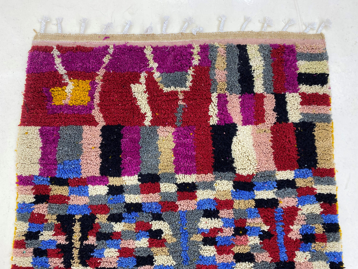 Moroccan rug, Hand knotted Custom rug, Beni Ourain Berber handmade Carpet, wool rug for living room.