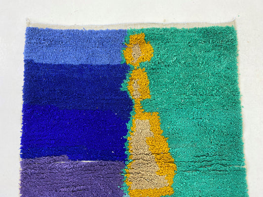 handmade colorful rug, Custom Moroccan Berber Rug, kitchen area rug.
