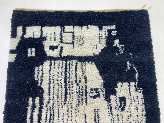 Tapis en laine noué à la main sur mesure - Tapis berbère marocain authentique.