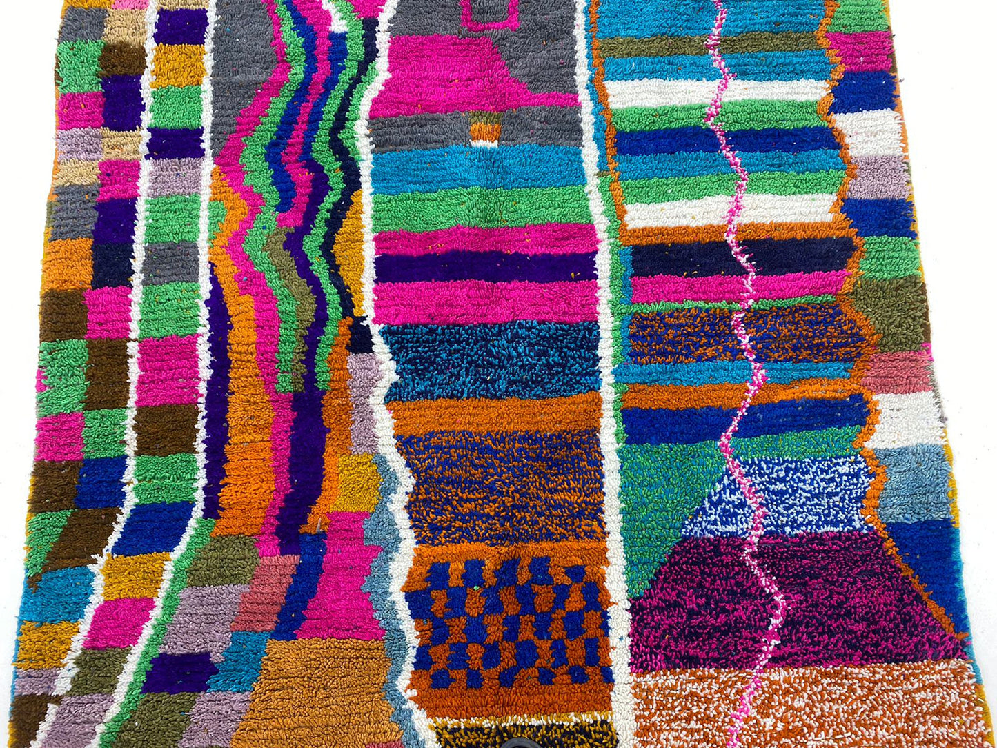 Colorful Moroccan Handmade area Rug, Vibrant Bohemian Home Decor rug.