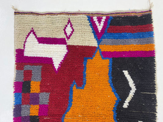 Tapis marocain coloré, tapis personnalisé fait à la main, tapis berbère sur commande.