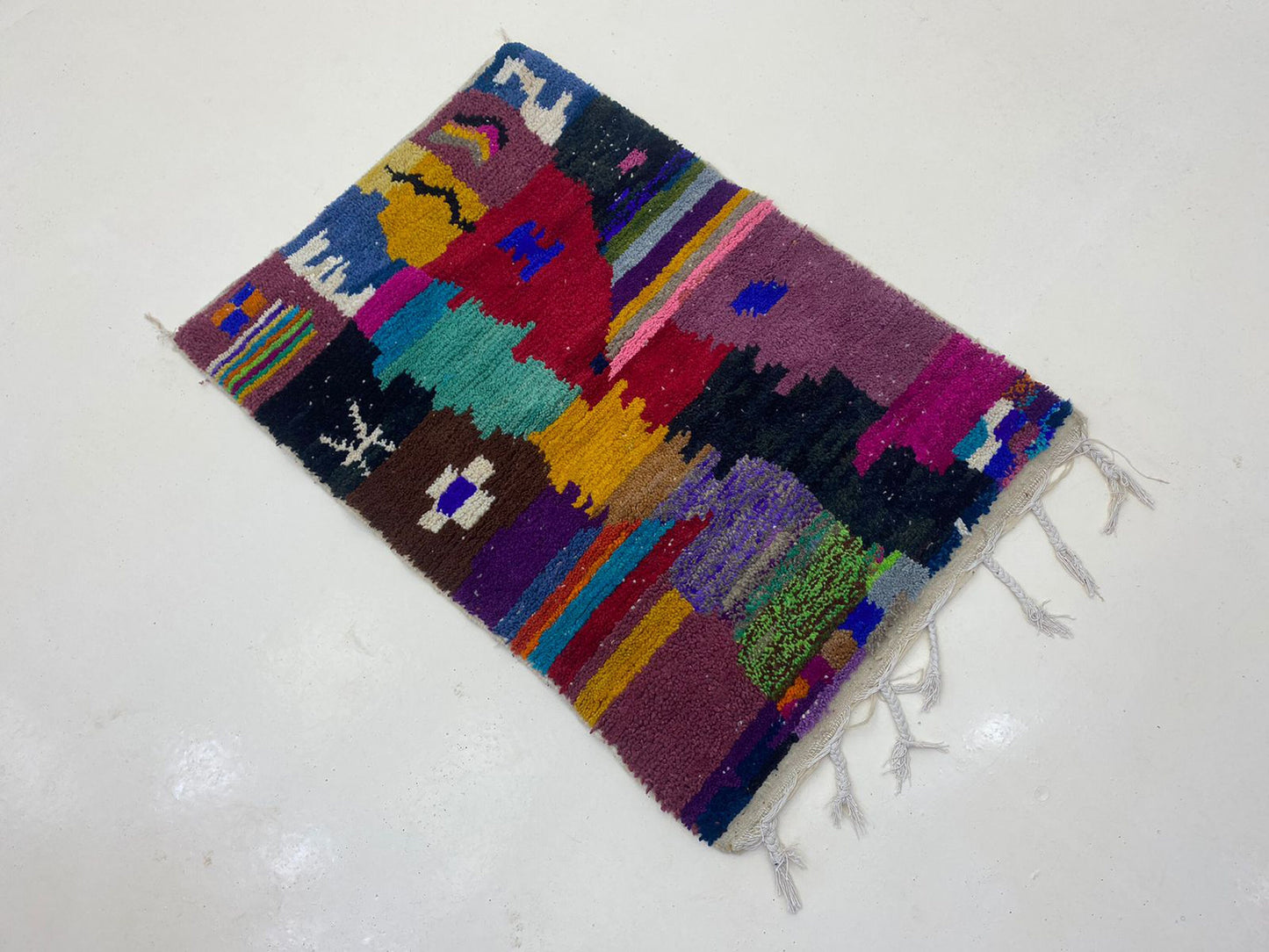 Customizable Handmade Moroccan Berber Wool Rug, Artisan Hand-Knotted Area Rug