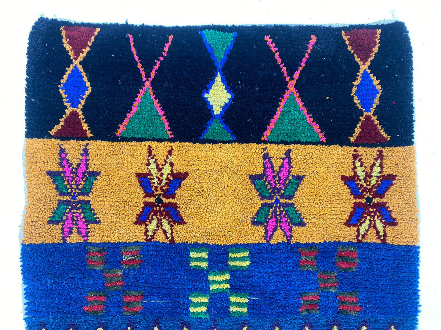 Handmade Moroccan Berber Rug, Unique Handwoven rug, Berber Boho area rug.