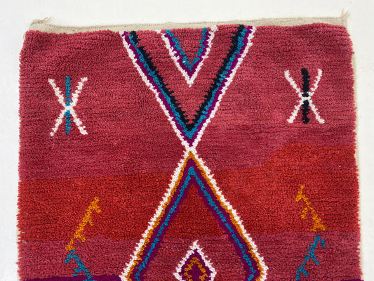 Colorful Custom Moroccan Design, Unique Handmade Bohemian Rug.