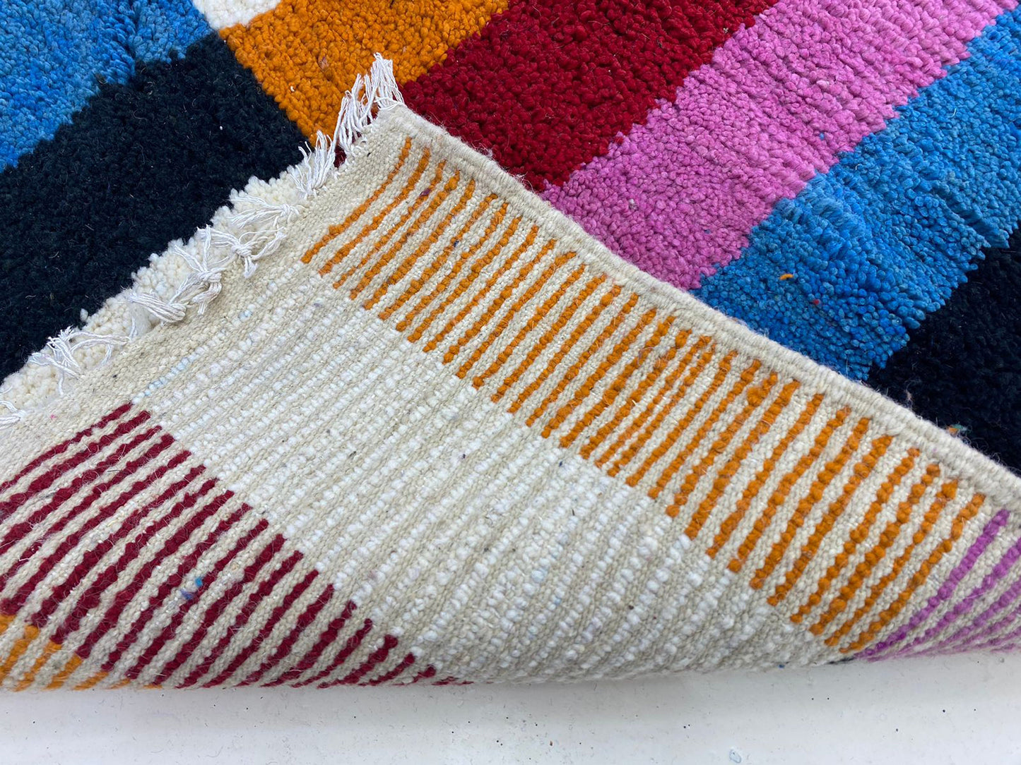 Custom Hand-Knotted Wool Rug, Berber Moroccan Artisan Crafted Rug.