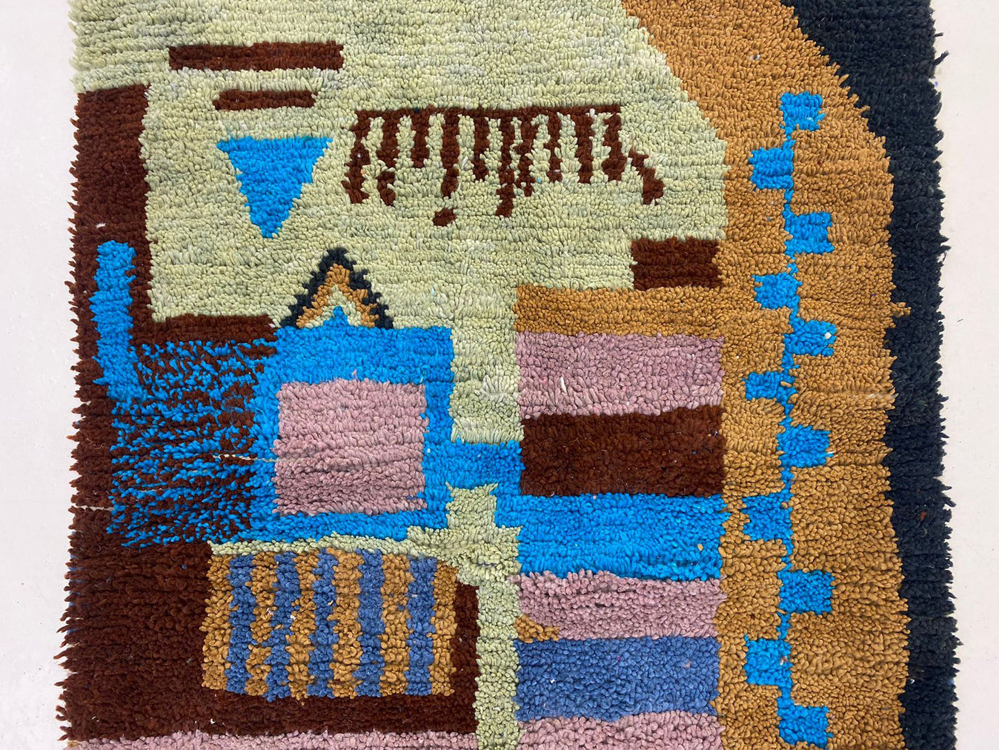 Vibrant Moroccan Berber Rug, Hand-Knotted Custom Area Rug with Colorful Design.