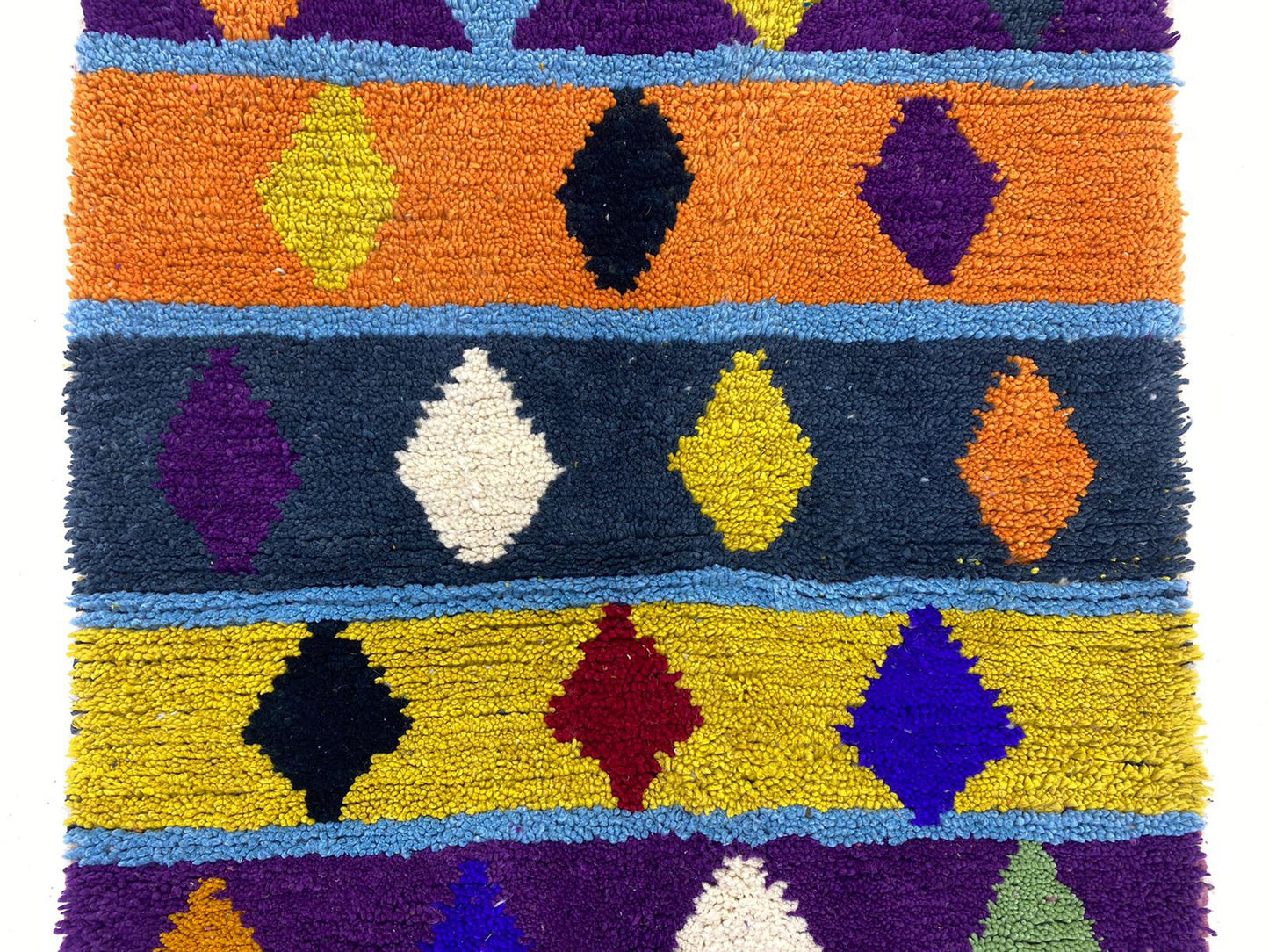 Vibrant Moroccan Berber Handmade Area Rug, Made to Order Custom Colorful Design.