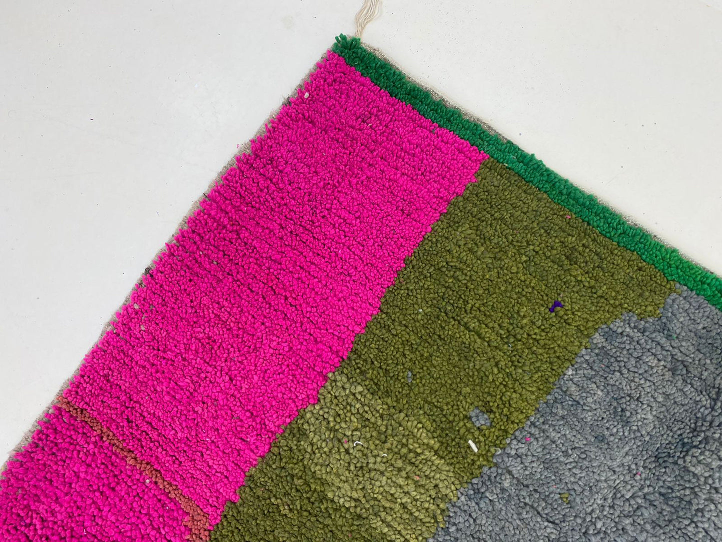 Hand Knotted Moroccan Wool Berber Area Rug, Vibrant Custom Kitchen rug.