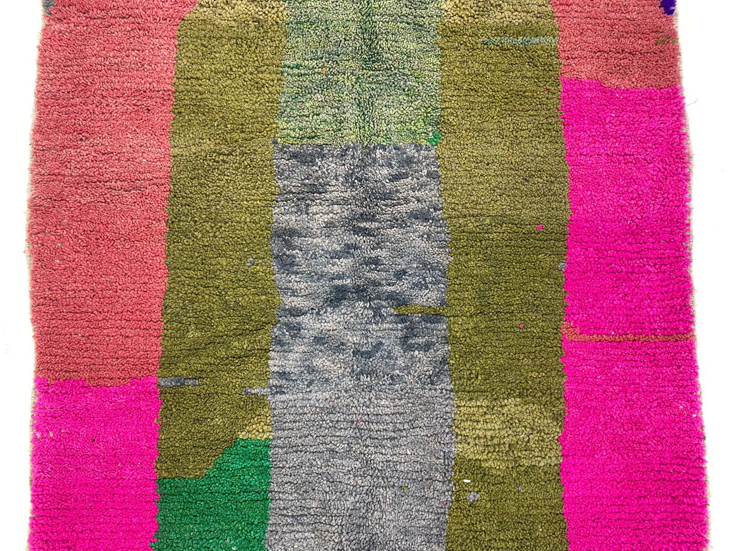Hand Knotted Moroccan Wool Berber Area Rug, Vibrant Custom Kitchen rug.