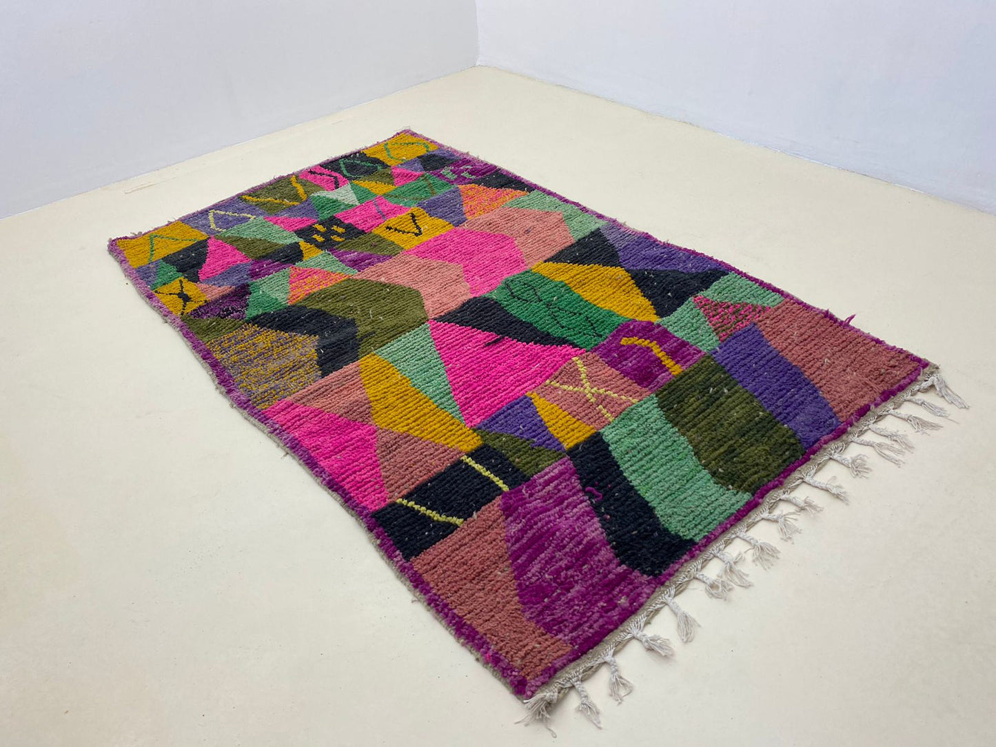 Unique Handwoven Moroccan Rug, Custom Berber colorful Rug.