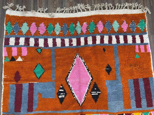 Handmade Vibrant Moroccan Custom Rug, Colorful Boho Rug for Living Room.