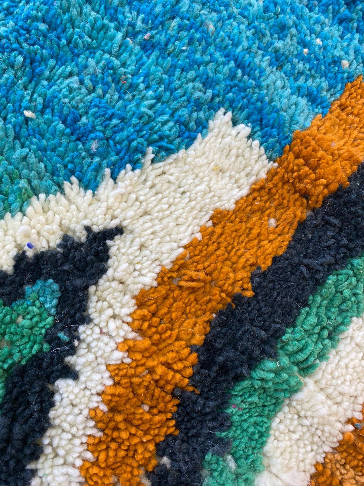 One of a Kind Custom Berber Wool Rug, Colorful Handwoven Moroccan Area Rug.