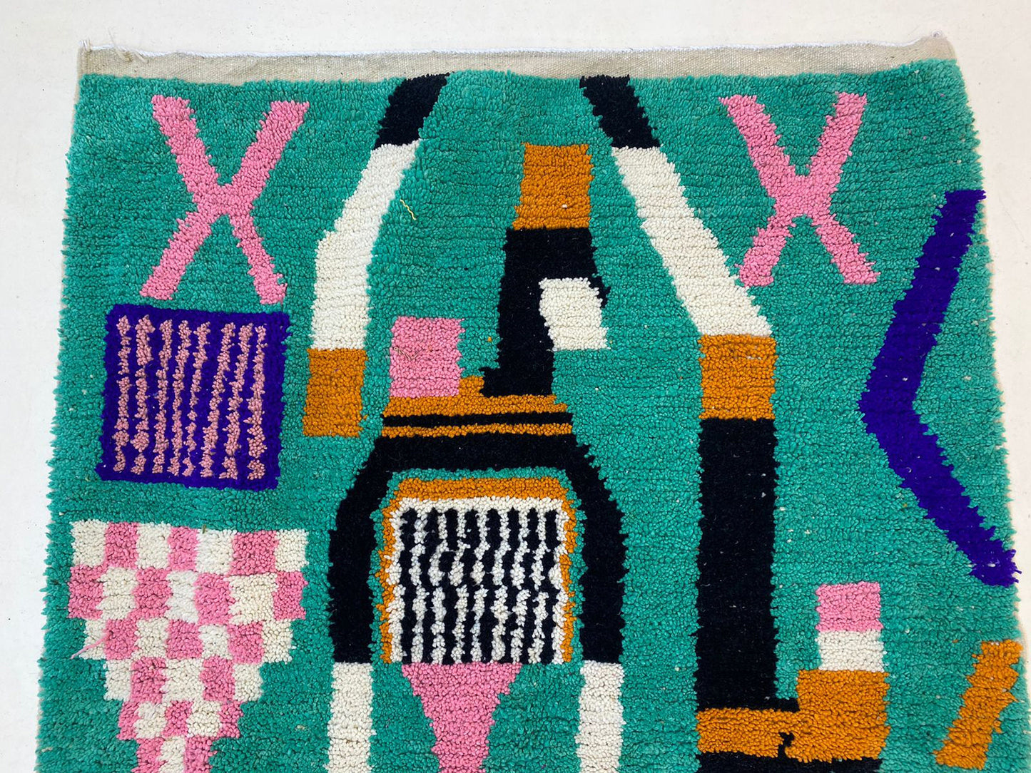 Vibrant Custom Berber Wool Rug, Colorful Handwoven Moroccan Area Rug.