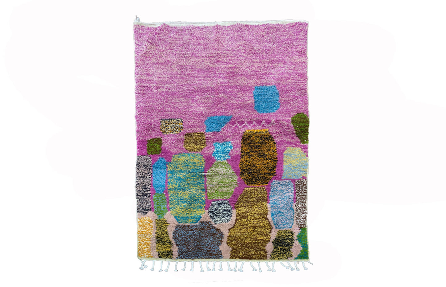 Hand-Knotted Berber Custom Rug, colorful Moroccan Area Rug.