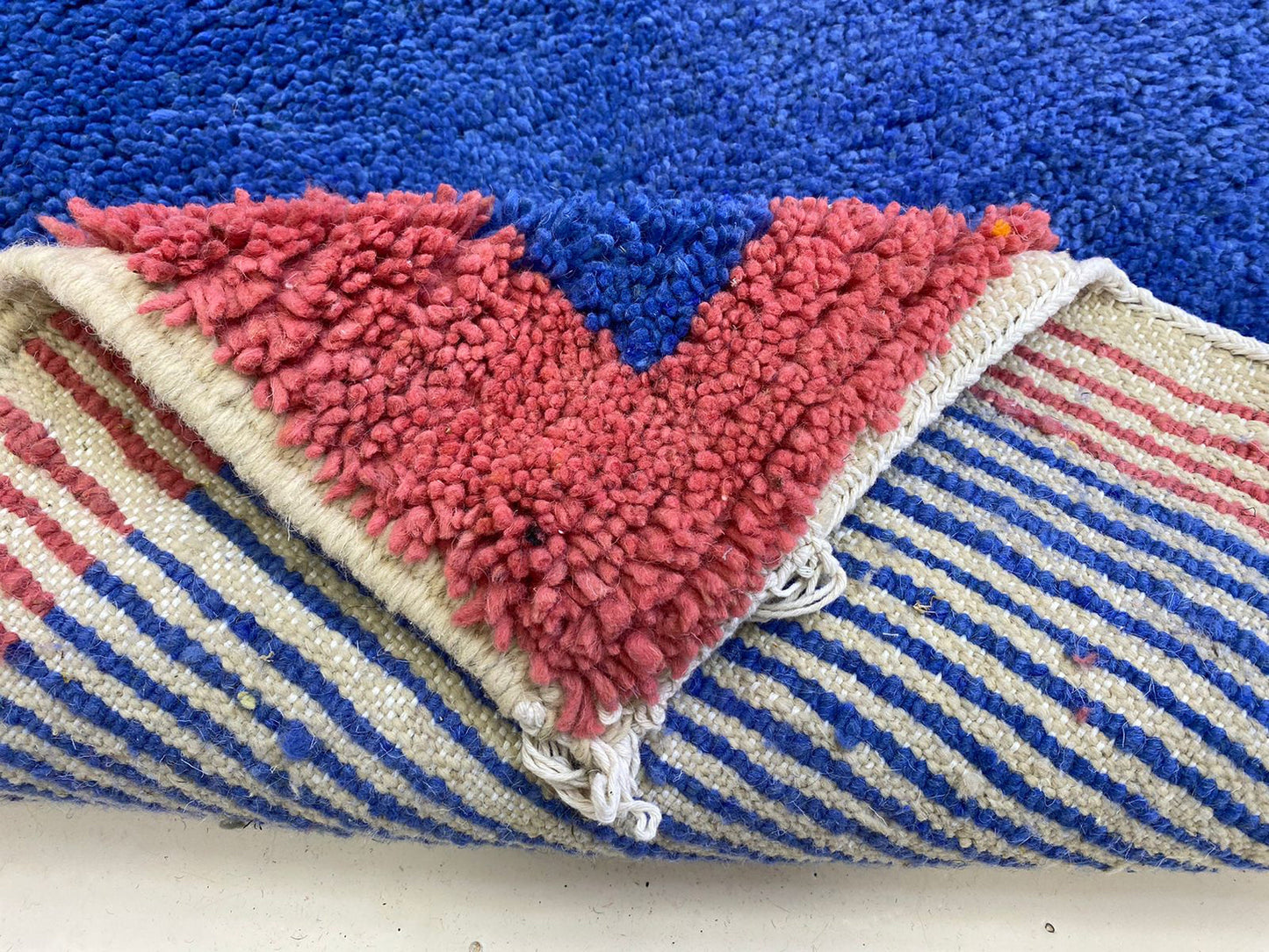 Hand Knotted Moroccan Berber Rug , Vibrant Custom Colorful Area Rug.