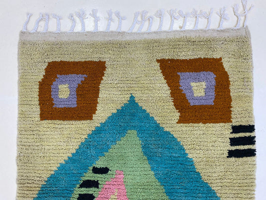 Tapis berbère marocain, tapis personnalisé noué à la main.