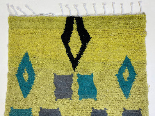 Handmade Berber Wool Rug, Custom Size Moroccan Colorful Area Rug.