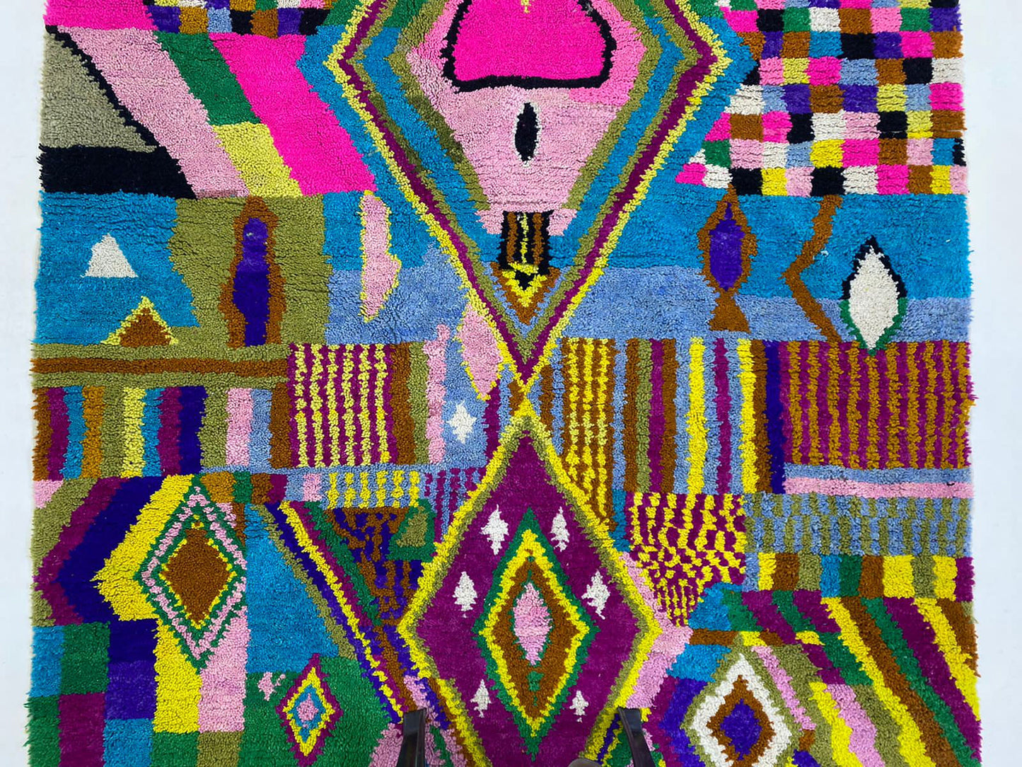 Tapis berbère coloré marocain fait à la main, tapis de décoration de cuisine personnalisé.