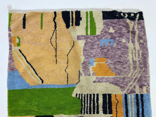 One-of-a-Kind Custom Berber Rug, Moroccan Colorful Living Room Decor.