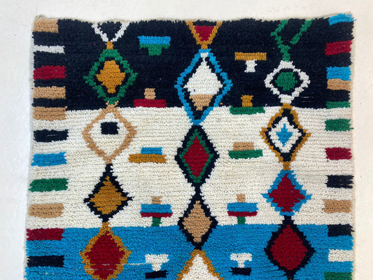 Handwoven Moroccan Berber Area Rug, Custom Colorful Wool Rug.