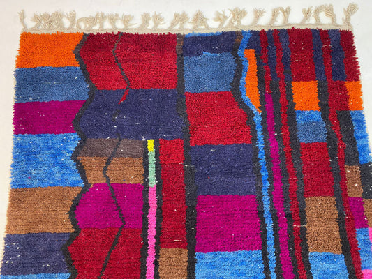 Tapis coloré de style marocain fait à la main, tapis de décoration bohème.
