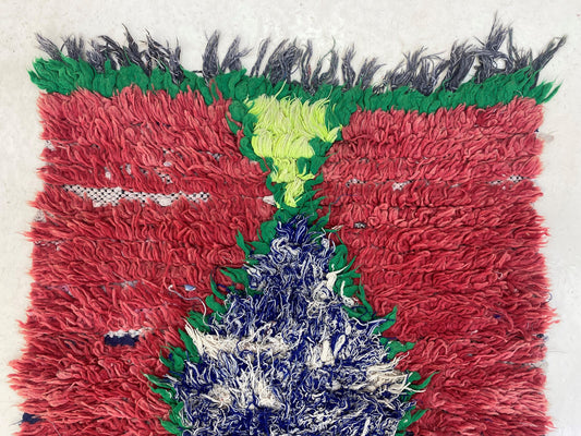 Moroccan Colorful Wool 2x9 Rug Runner , Berber Diamond colorful runner rug.