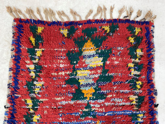 Long Moroccan Red 2x10.5 runner rug, Entryway Vintage Rug Runner.