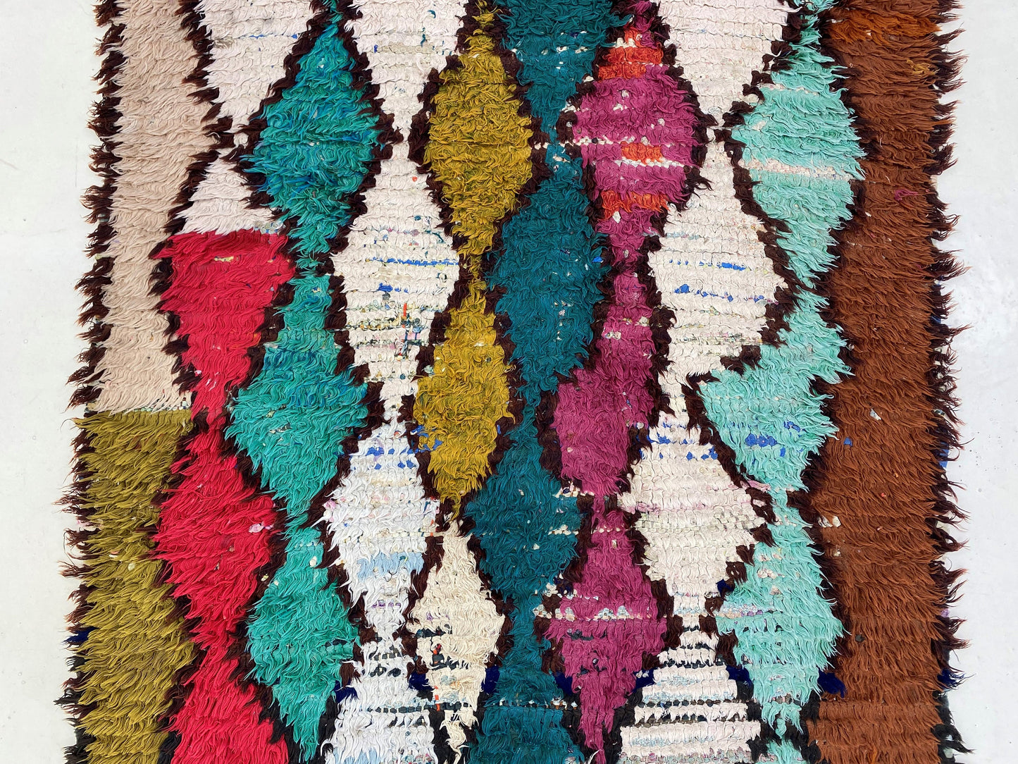 Moroccan 3x6 rug runner, colorful diamond runner.