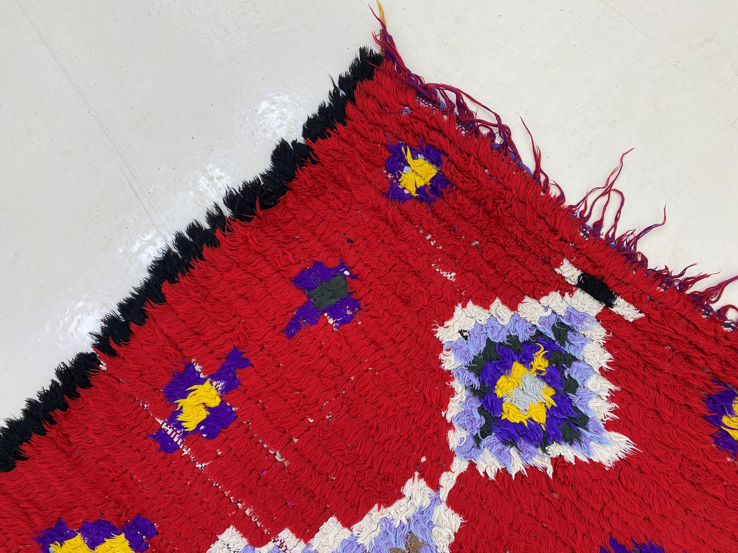 3x8 Moroccan old diamond berber runner rug.