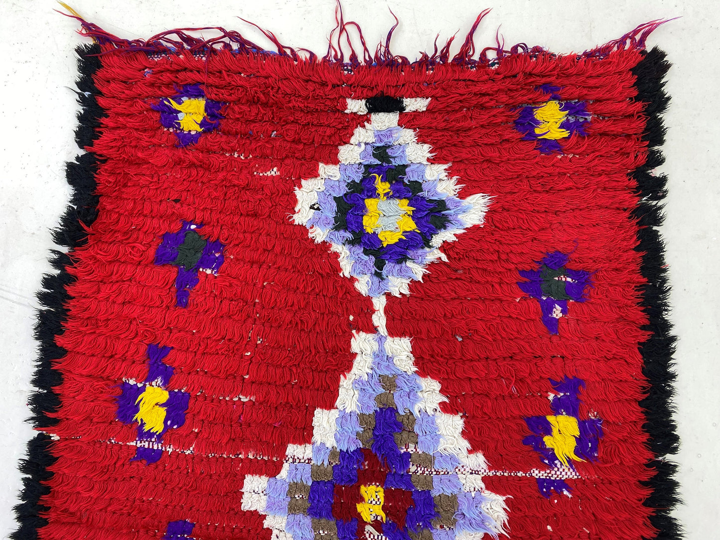 3x8 Moroccan old diamond berber runner rug.