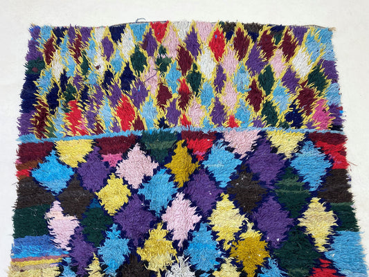 5x9 Stunning Multi-Colored Vintage Moroccan Area Rug, Unique Home Decor.