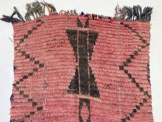 Vintage Moroccan Runner Rug 3x9, Faded Exotic Decor.