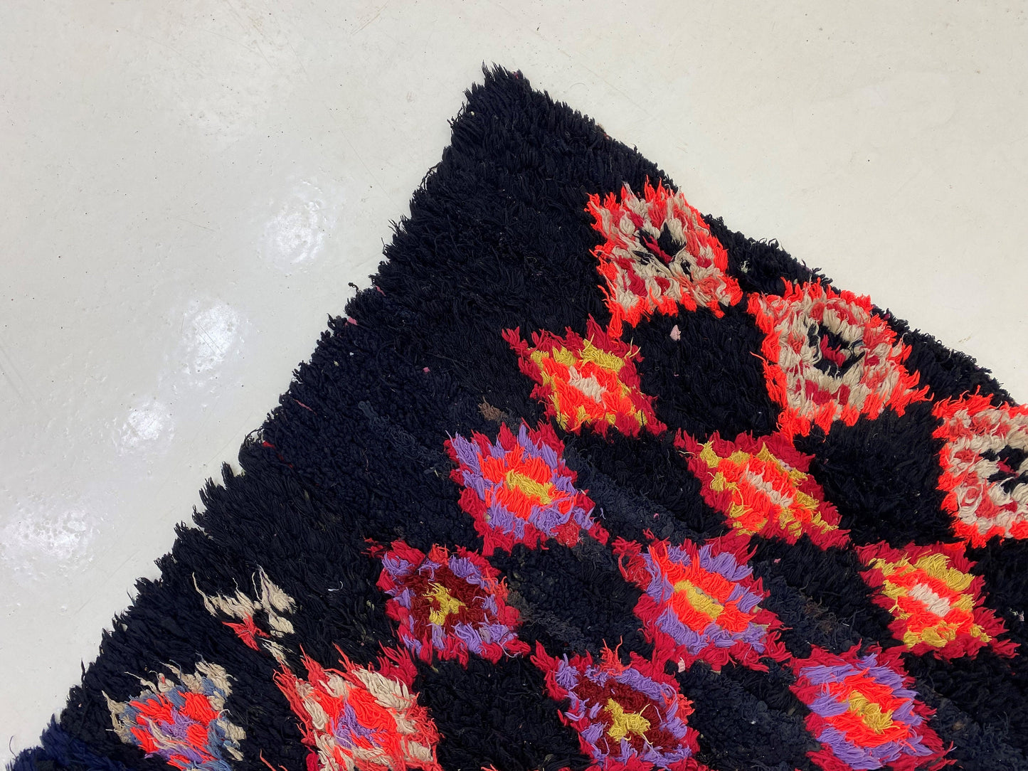 3x9 Moroccan Rug, Diamond Vintage Runner Rug.