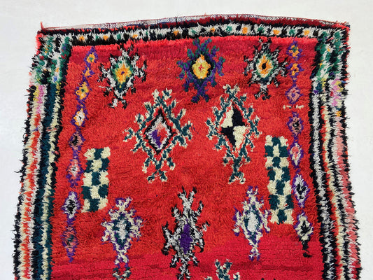 4x8 Large Vintage Moroccan Area Rug, Unique Boho Decor.