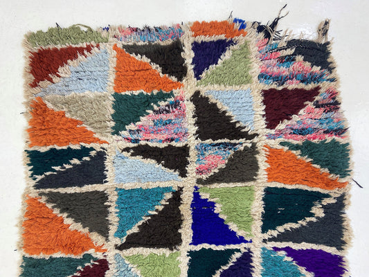 Tapis berbère marocain 3x5, petit tapis vintage.