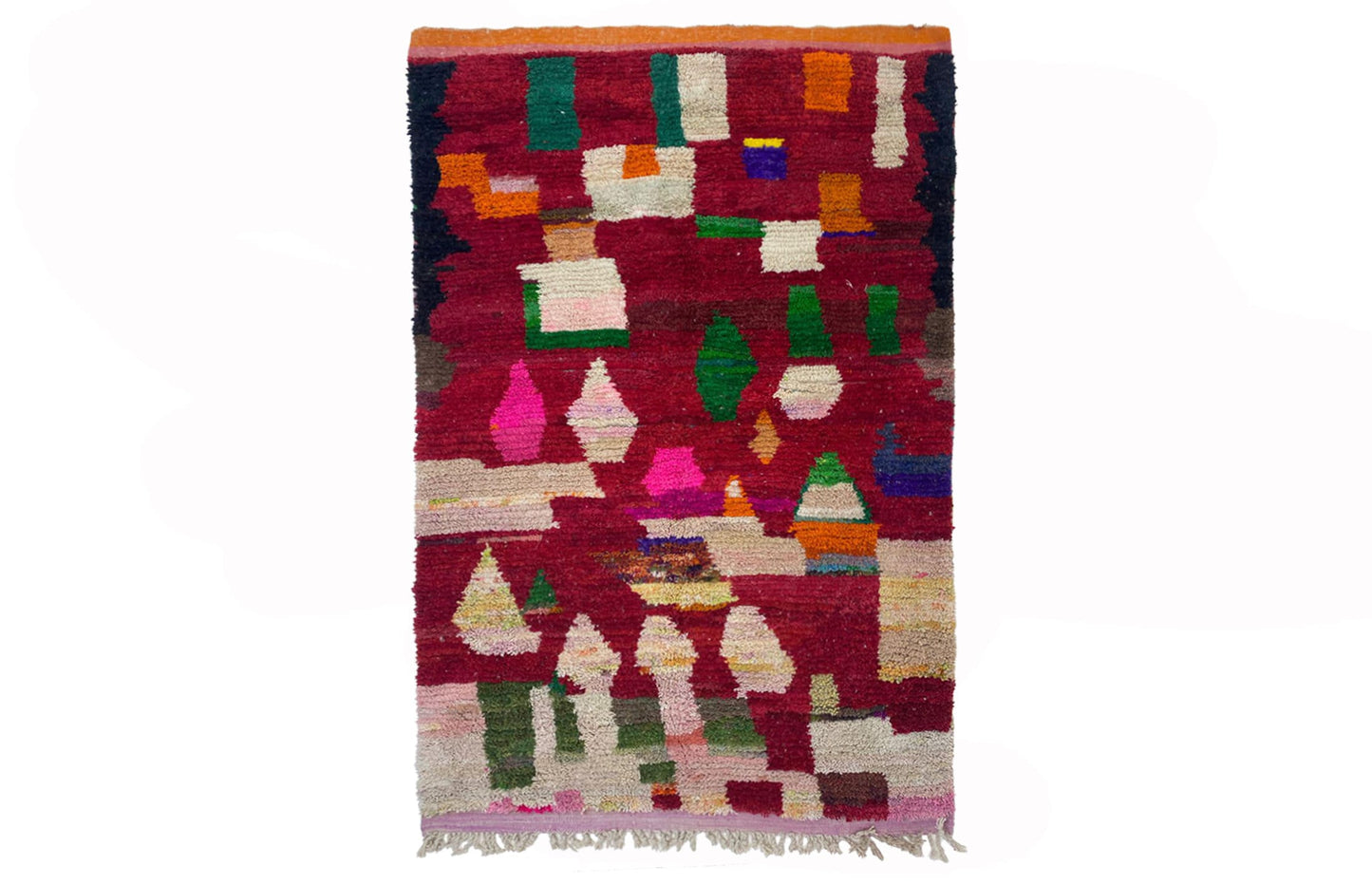 Tapis berbère marocain fabriqué à la main, tapis personnalisé unique.
