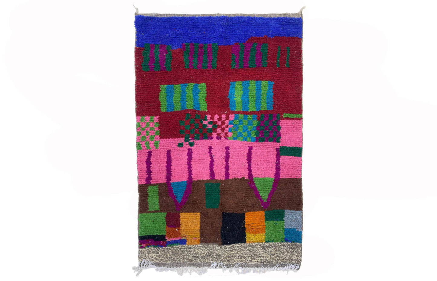 Moroccan Home Decor Rug, Bohemian Hand Knotted Wool Rug.